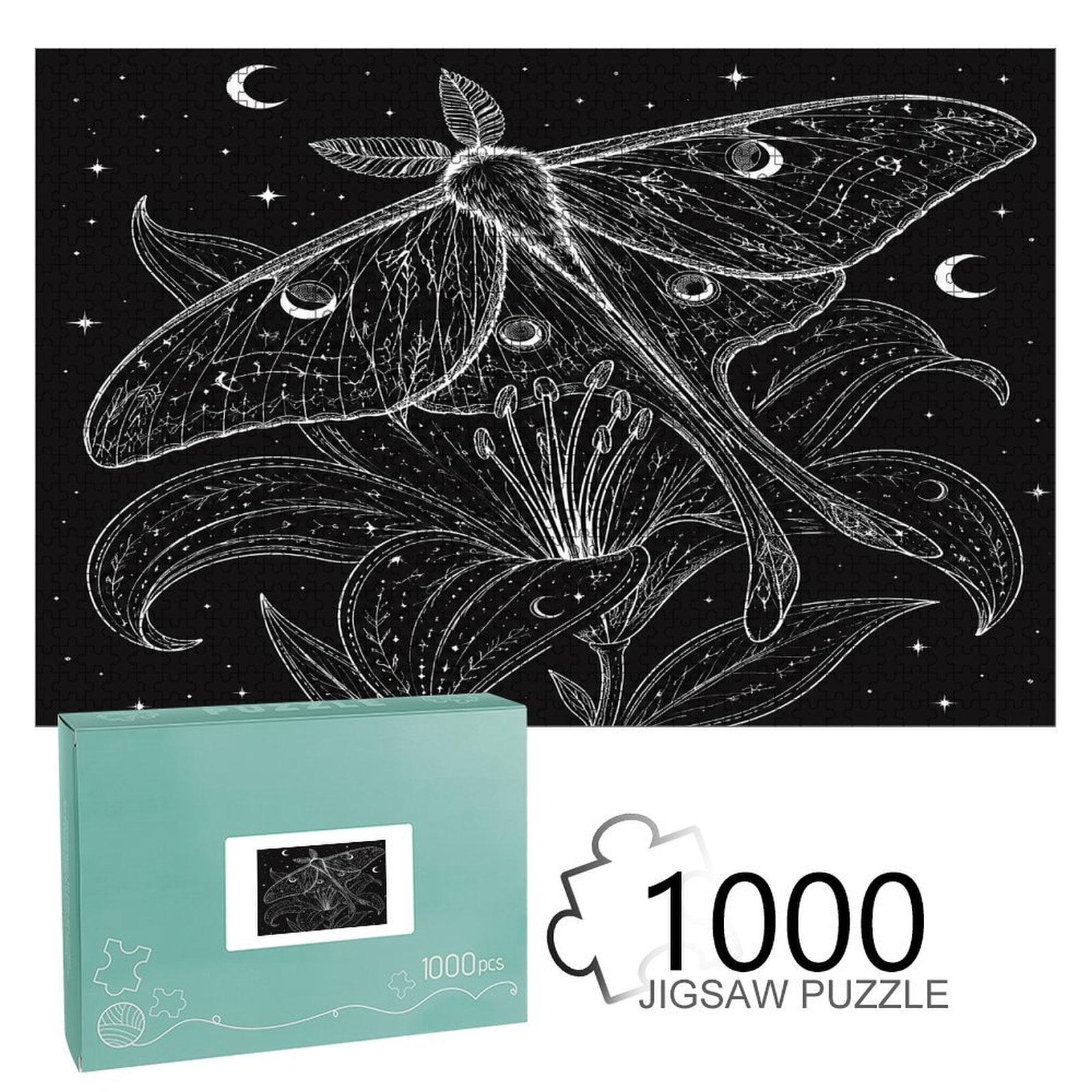 ZFLMY Luna Moth Perched on Night Lily Jigsaw Puzzle for Adults ...