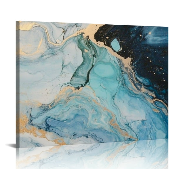 ZFLMY Marble Abstract Painting Brush Strokes Canvas Print Wall Decorations Modern Art Ready To Hang Home Decor 16x12in