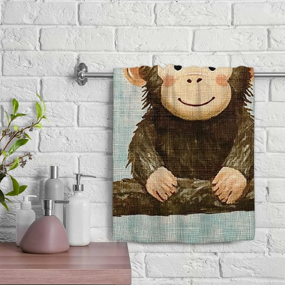 ZFLMY Monkey Hand Towel 100% Polyester Spa Towel Microfiber Towels for Kitchens Bathrooms Showers 29.5x13.8 inches 29.5x13.8in