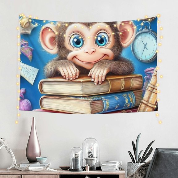 ZFLMY Monkey Home Wall Tapestry Art 100% Polyester Decorative Hanging 60x40in