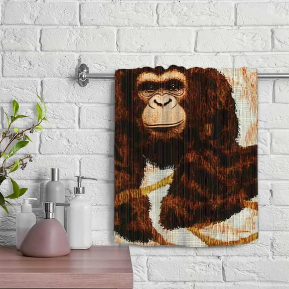ZFLMY Monkey Pattern Generative Soft Bath Towel, 100% Polyester Funny Kitchen Towels, Absorbent Hand Towels for Kitchens, Bathrooms, Showers - 29.5x13.8 inches 29.5x13.8in