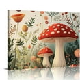thumbnail image 1 of ZFLMY Mushroom Flowers Plants Print On Canvas Wall Decor for Bathroom, Ready To Hang Room Home Art Decor 20x16in, 1 of 6
