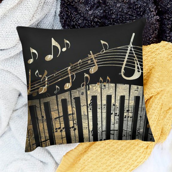 ZFLMY Musical Notes Pillow Covers Made from 100% Linen for Sofa 20x20in