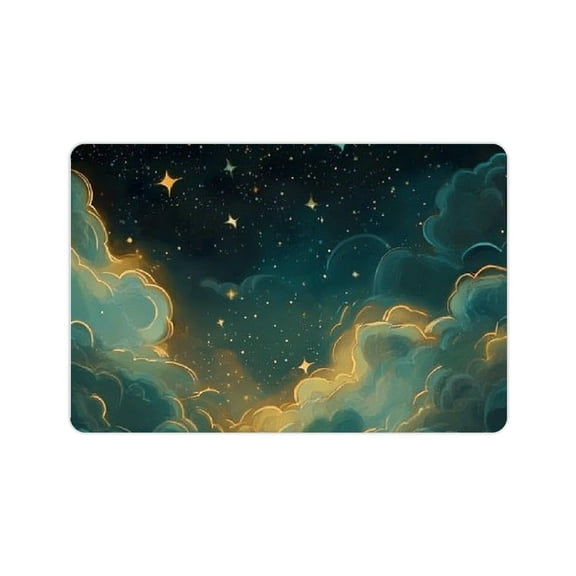 ZFLMY Night Sky Stars Clouds Diatom Mud Bath Mat Non-Slip Home 24x16in