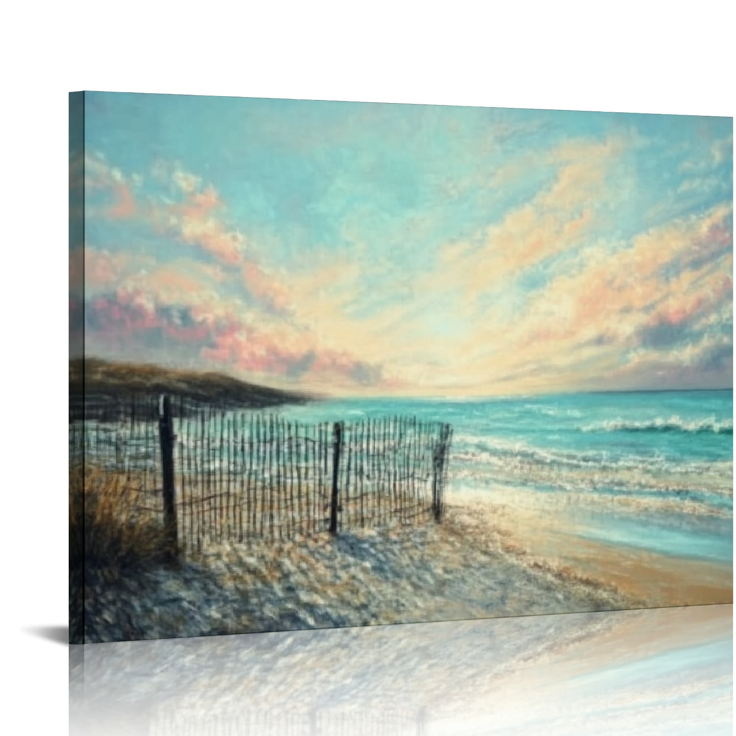 ZFLMY Ocean teal wall art canvas coastal beach blue turquoise landscape ...