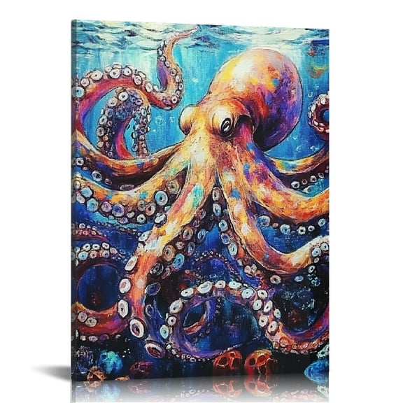 ZFLMY Octopus Ocean Painting Canvas Wall Art Home Decor 12x16 12x16in