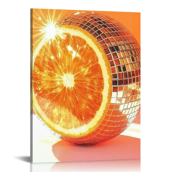 ZFLMY Orange Wall Decor for Home Living Room Bathroom Bedroom Office, Ready to Hang Canvas Print 16x20in