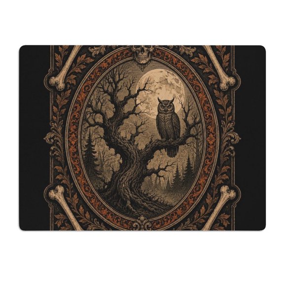 ZFLMY Owl Frame Mouse Pad, Square Smooth Surface Desk Mat, Stitched Edge for Office, Laptop, Computer, Home