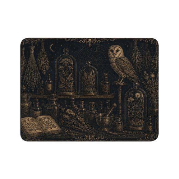 ZFLMY Owl Still Life Mouse Pad, Square Smooth Surface Desk Mat, Stitched Edge for Office, Laptop, Computer, Home