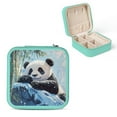 thumbnail image 1 of ZFLMY Panda Bear Bamboo Jewelry Box Travel Case for Necklaces and Rings Green, 1 of 5