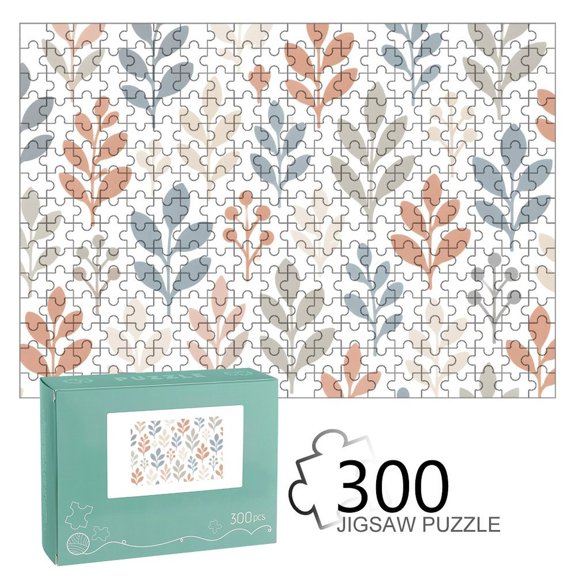 ZFLMY Pastel Botanical Leaves Jigsaw Puzzle for Adults Challenging Game with Reference Poster,Home Display Piece Gift for Family Indoor Activity