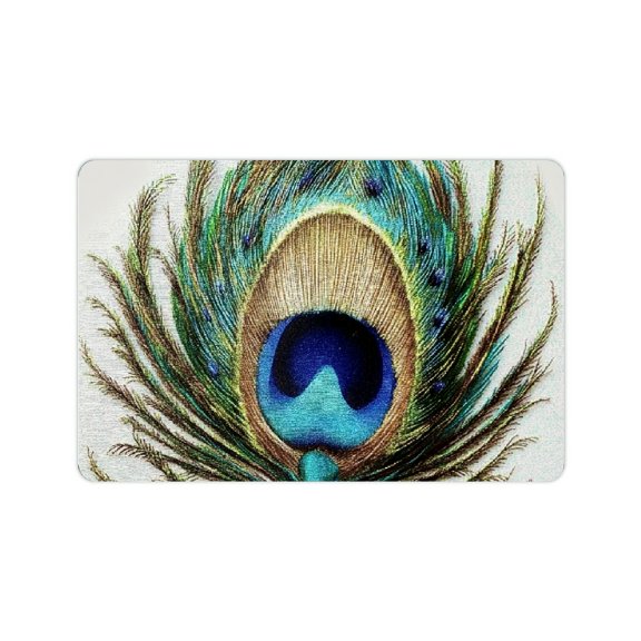 ZFLMY Peacock Feathers Diatom Mud Bath Mat Non-Slip Quick Drying 24x16in