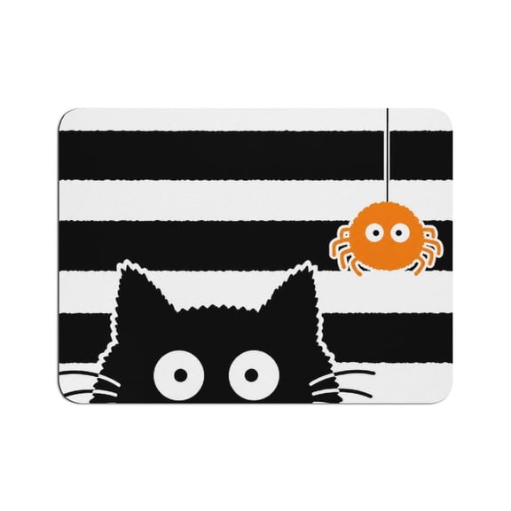 ZFLMY Peeking Cat Mouse Pad, Square Smooth Surface Desk Mat, Stitched Edge for Office, Laptop, Computer, Home