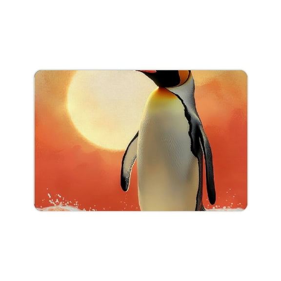 ZFLMY Penguin Sun Computer Art Diatom Mud Bath Mat Fast Absorption 24x16in