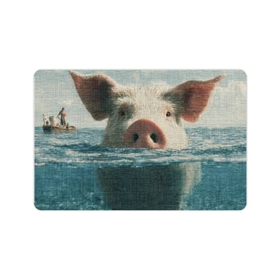 ZFLMY Pig Ocean Man Diatom Mud Mats Non-Slip Home Bath Rug 24x16in
