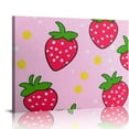 thumbnail image 1 of ZFLMY Pink Strawberry Polka Dots Canvas Prints Wall Art for Home Decor, Ready To Hang Room Art Decor 20x16in, 1 of 6