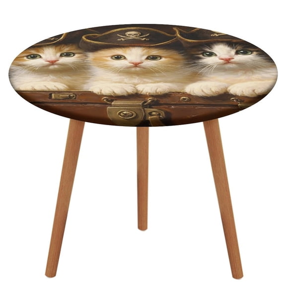 ZFLMY Pirate Kittens Table Cloth, Waterproof Oil-Proof, Wipeable Spill-Proof Table Cover for Dining Table, Heavy Duty Durable Tablecloth for Kitchen, Party, Picnic, Home Decor,