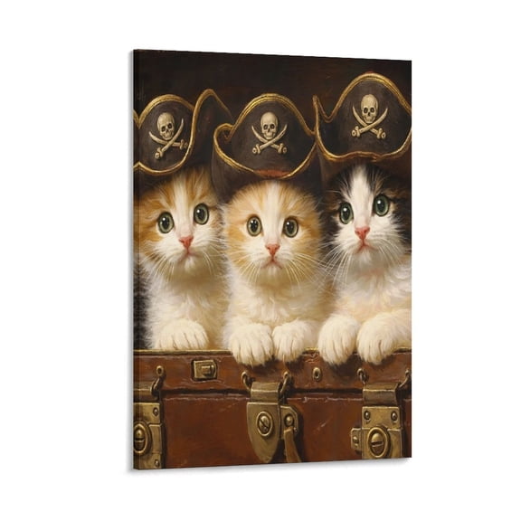 ZFLMY Pirate Kittens Tapestry, Polyester Vertical Print Wall Hanging Tapesties for Bedroom Dorm  Living Room, Aesthetic Home Decor for Adults And Family,