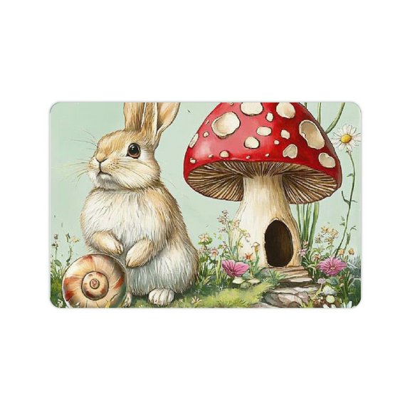 ZFLMY Rabbit Mushroom Snail Fast Absorption Home Diatom Mud Mats Non-Slip 2 Pack 24x16in