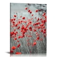 thumbnail image 1 of ZFLMY Red Flowers Wall Decor Canvas Print Home Decor for Bedroom Living Room Office, Ready to Hang 12x16in, 1 of 5