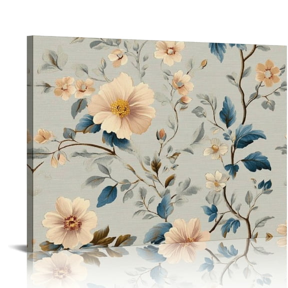 ZFLMY Rococo Flowers Art Modern Canvas Prints Wall Art Ready To Hang Home Decor 16x12in