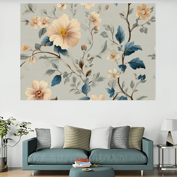 ZFLMY Rococo Flowers Wall Art Tapestry 100% Polyester Decorations for Dorm Home Decor Decorative Wall Hanging Bedroom Living Room Decoration 60x40in