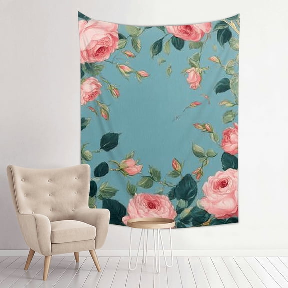 ZFLMY Roses Rococo Print Tapestry Wall Hanging for Home Decoration 30*40in