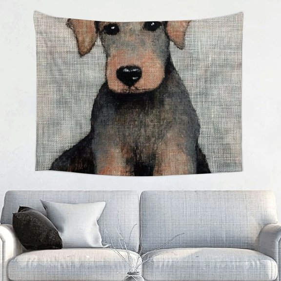 ZFLMY Sad Dog Art Print Tapestry Wall Hanging for Home Decoration 40x30in