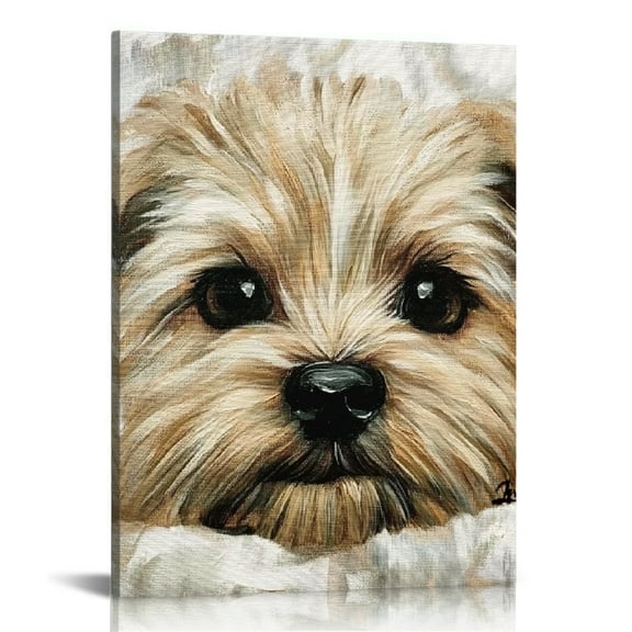 ZFLMY Sad Dog Canvas Print Wall Art Home Decor 12x16 16x20 Inches 12x16in