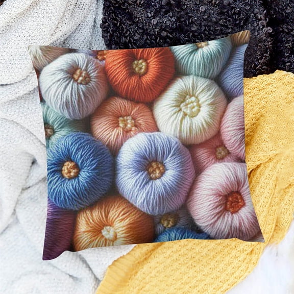 ZFLMY Sewing Floral Throw Pillow Covers Daisy Flower Cushion Cover,Kids Girls Teens Woman Groovy Hippie Style Pillow Cases Retro Living Room Sofa Bed Decor, 24x24in