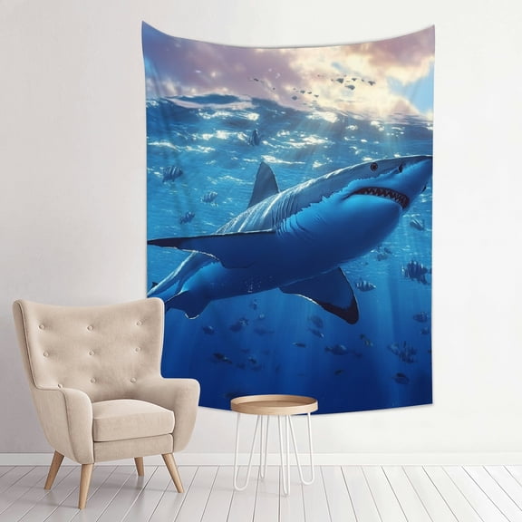 ZFLMY Shark Ocean Fish Tapestry Wall Decoration 100% Polyester 4 Sizes 30*40in