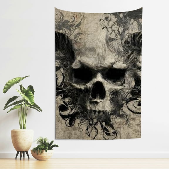 ZFLMY Skull Demon Gothic Tapestry Wall Art Home Decor 100% Polyester 40*60in