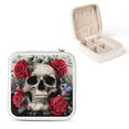 thumbnail image 1 of ZFLMY Skull Roses Gothic Jewelry Box Travel Organizer for Necklaces White, 1 of 5