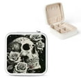 thumbnail image 1 of ZFLMY Skull Roses Gothic Travel Jewelry Box for Necklaces Rings Earrings White, 1 of 5