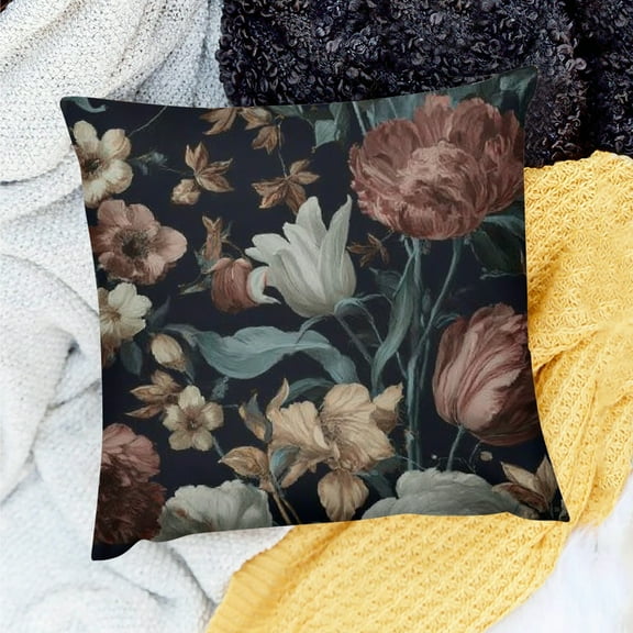 ZFLMY Skull and floral pattern pillow inserts - home décor fits the sofa bed inside the car 20x20in