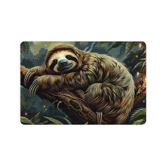 ZFLMY Sloth Tree Branch Jungle Diatom Mud Mats Non-Slip Home Rug 24x16in