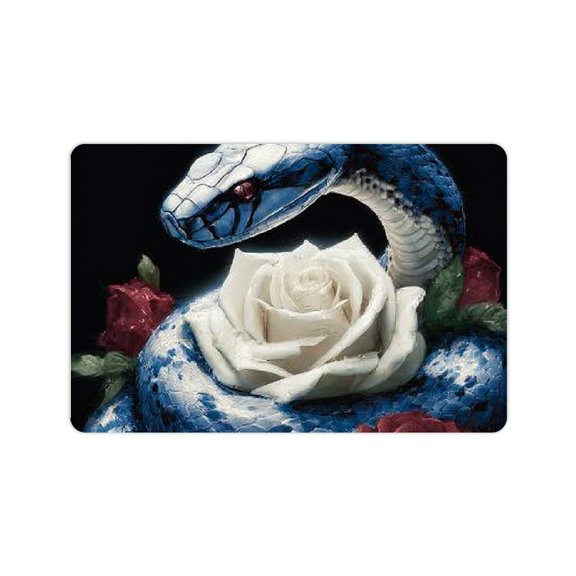 ZFLMY Snake Cobra Rose Diatom Mud Bath Mat Non-Slip Quick Drying 24x16in