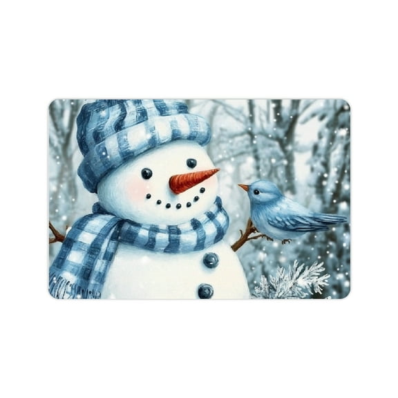 ZFLMY Snowman Bird Winter Diatom Mud Mats Non-Slip Home Decor 24x16in