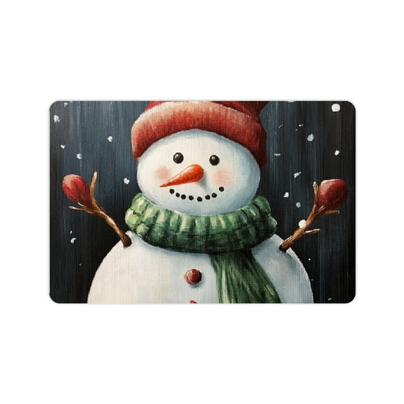ZFLMY Snowman Diatom Mud Mats Non-Slip Christmas Home Environmentally Friendly Easy to Clean 24x16in