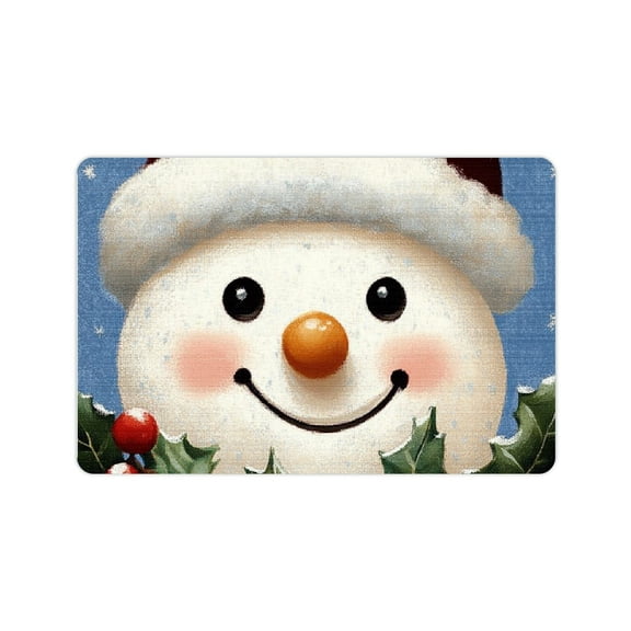 ZFLMY Snowman Holly Berry Christmas Diatom Mud Mats Non-Slip 24x16in