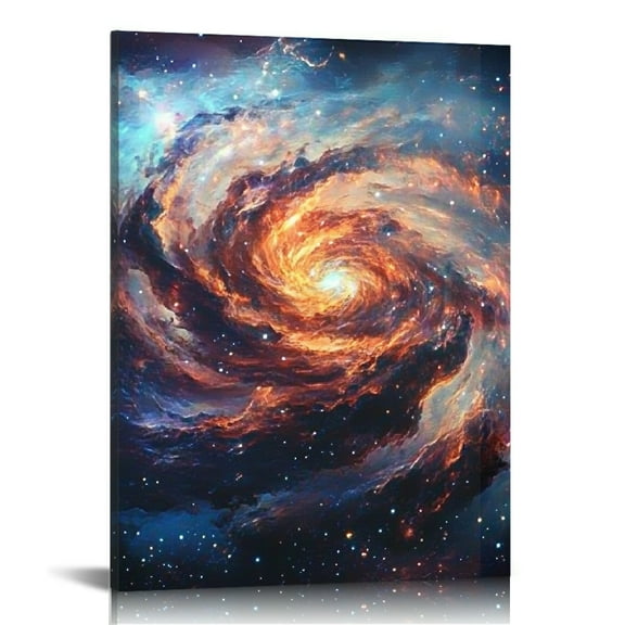 ZFLMY Spiral Galaxy Stars Space Canvas Prints Wall Art Decor 12x16in