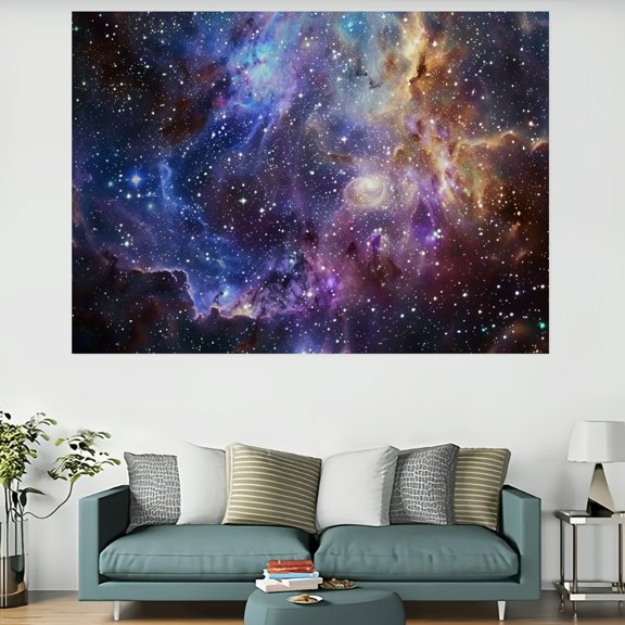 ZFLMY Star Cluster Galaxy Space Polyester Tapestry Home Decor for Bedroom Living Room Dorm, Wall Art for Decorative Wall Hanging, Various Sizes Available 60x40in
