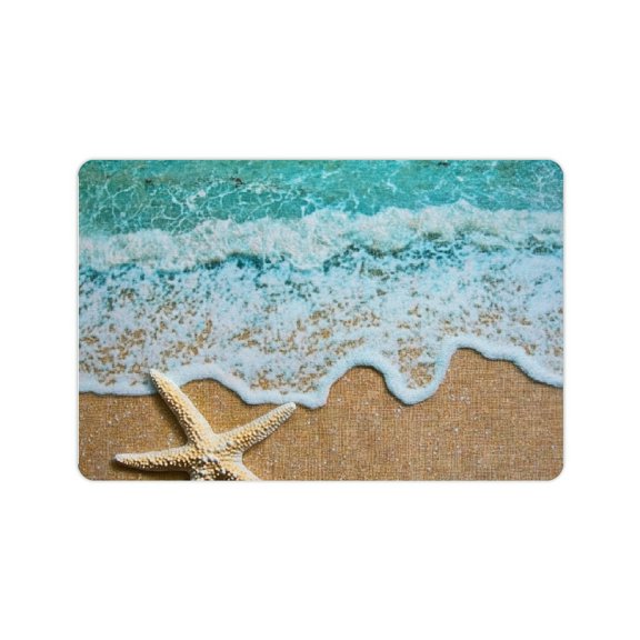 ZFLMY Starfish Beach Ocean Diatom Mud Mat Non-Slip Fast Absorption 24x16in
