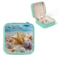 thumbnail image 1 of ZFLMY Starfish Seashells Beach Jewelry Box for Necklaces Rings Earrings Green, 1 of 5