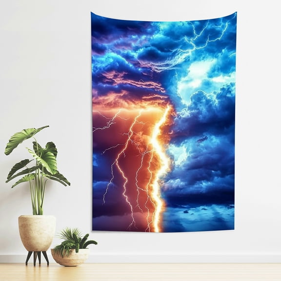 ZFLMY Storm Lightning Clouds Wall Tapestry 100% Polyester Home Decor 40*60in