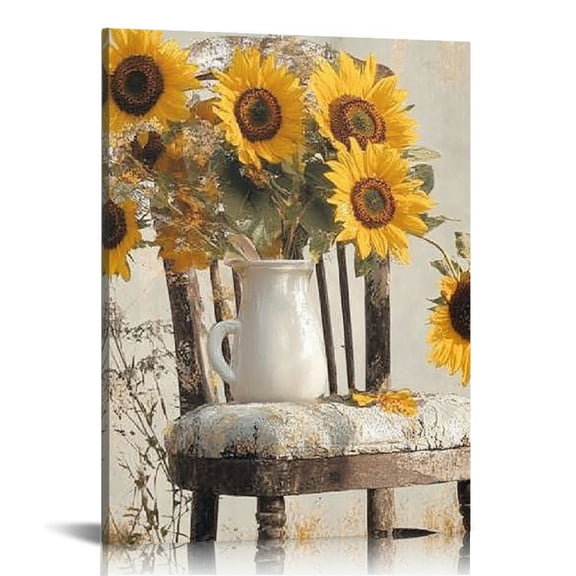 ZFLMY Sunflowers Canvas Wall Art Decor for Home Living Room Bathroom Office, Modern Prints for Bedroom Kitchen Gift Ideas 12x16in