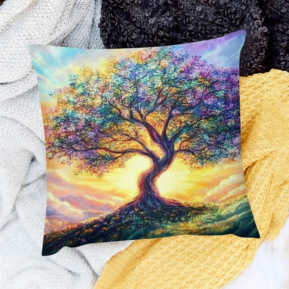 ZFLMY Sunset Fantasy Art Pillowcase Set for Home Sofa Couch Décor 24x24in