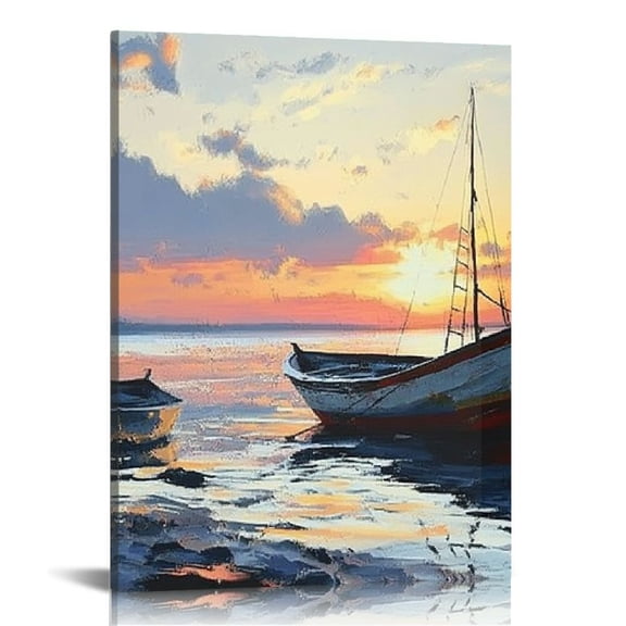 ZFLMY Sunset Wall Art Canvas Prints Modern Home Decor 12x16 12x16in