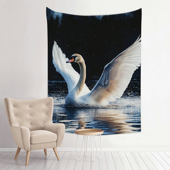 ZFLMY Swan Lake Night Tapestry Wall Hanging for Bedroom Living Room 30*40in