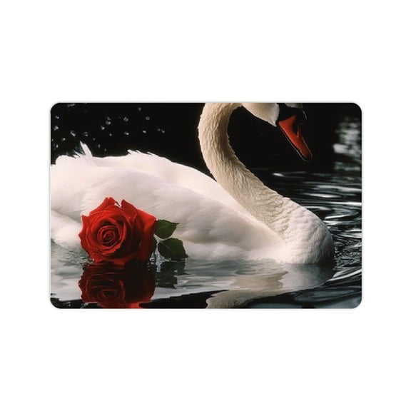 ZFLMY Swan Rose Water Diatom Mud Bath Mat Fast Absorption Home Use 24x16in
